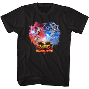 Street Fighter Champion Edition Black Tall T-shirt - Yoga Clothing for You