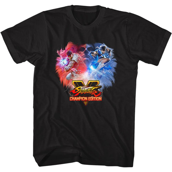 Street Fighter Champion Edition Black T-shirt - Yoga Clothing for You
