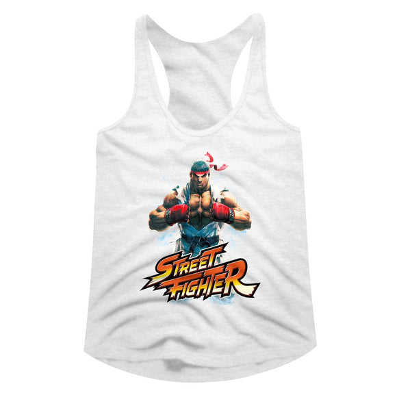 Street Fighter Ladies Racerback Tanktop Ryu Signature Photo Tank - Yoga Clothing for You