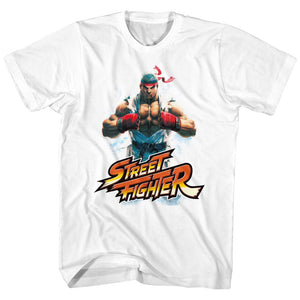Street Fighter Ryu Signature Photo White T-shirt - Yoga Clothing for You