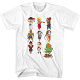 Street Fighter Character Poses White T-shirt - Yoga Clothing for You