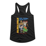 Street Fighter Ladies Racerback Tanktop Japanese Character Collage Tank - Yoga Clothing for You
