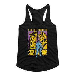 Street Fighter Ladies Racerback Tanktop Akuma vs M Bison Tank - Yoga Clothing for You