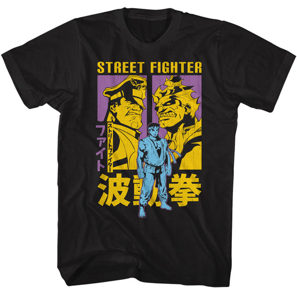 Street Fighter Akuma vs M Bison Black Tall T-shirt - Yoga Clothing for You