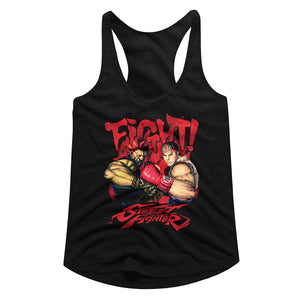 Street Fighter Ladies Racerback Tanktop Akuma and Ryu Fight Tank - Yoga Clothing for You