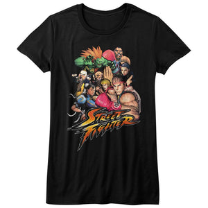 Street Fighter Juniors T-Shirt Characters Photo Tee - Yoga Clothing for You
