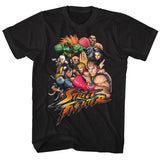 Street Fighter Characters Photo Black T-shirt - Yoga Clothing for You