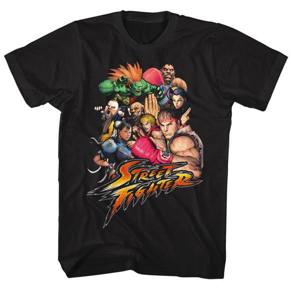 Street Fighter Characters Photo Black Tall T-shirt - Yoga Clothing for You