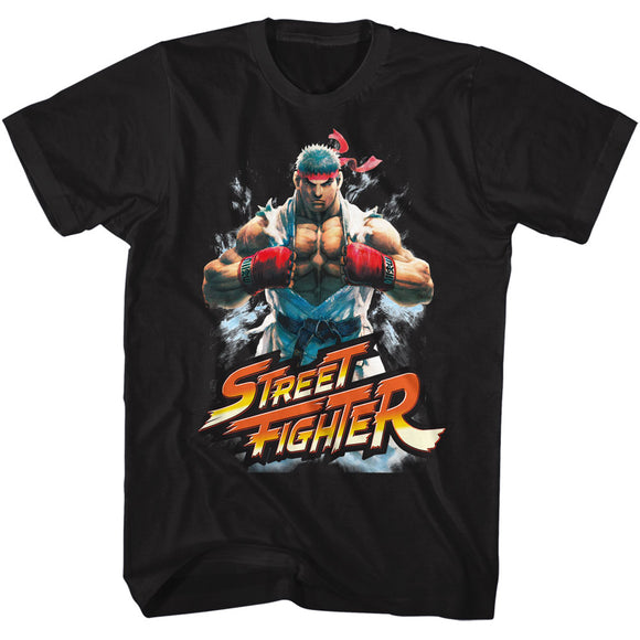 Street Fighter Ryu Portrait Black T-shirt - Yoga Clothing for You