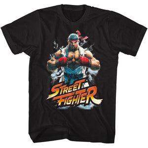Street Fighter Ryu Portrait Black Tall T-shirt - Yoga Clothing for You