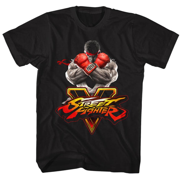Street Fighter V Ryu Black T-shirt - Yoga Clothing for You