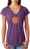 Sleeping Sun Triblend V-neck Yoga Tee Shirt - Yoga Clothing for You