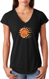 Sleeping Sun Triblend V-neck Yoga Tee Shirt - Yoga Clothing for You