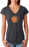 Sleeping Sun Triblend V-neck Yoga Tee Shirt - Yoga Clothing for You