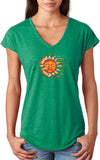 Sleeping Sun Triblend V-neck Yoga Tee Shirt - Yoga Clothing for You