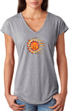 Sleeping Sun Triblend V-neck Yoga Tee Shirt - Yoga Clothing for You