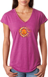 Sleeping Sun Triblend V-neck Yoga Tee Shirt - Yoga Clothing for You