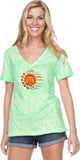 Sleeping Sun Burnout V-neck Yoga Tee Shirt - Yoga Clothing for You