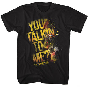 Taxi Driver T-Shirt You Talking To Me Splatter Black Tee - Yoga Clothing for You