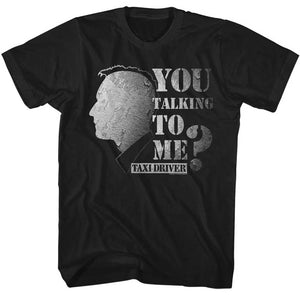 Taxi Driver Tall T-Shirt You Talking To Me Worn Out Black Tee - Yoga Clothing for You