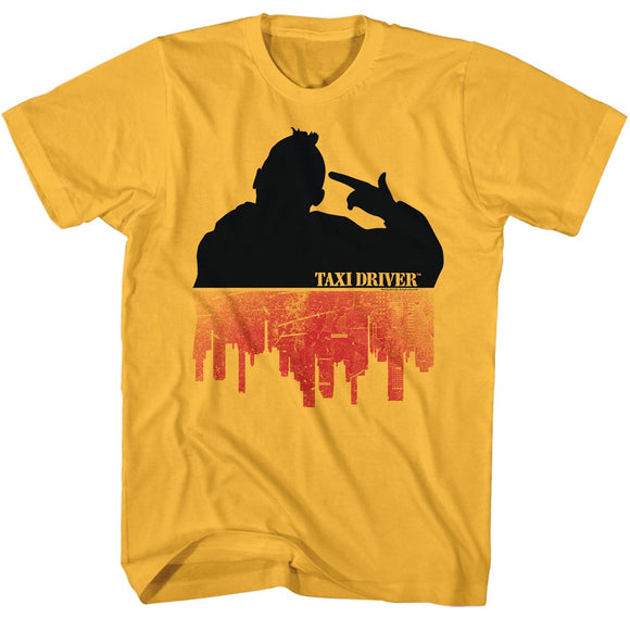 Taxi Driver T-Shirt Silhouette Over City Ginger Tee - Yoga Clothing for You
