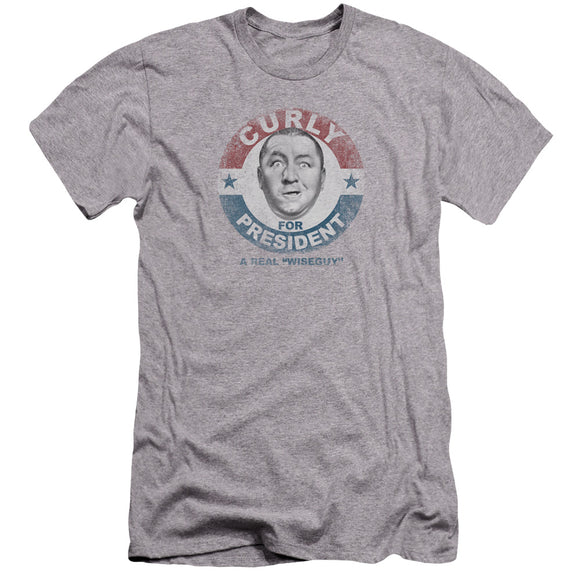 Three Stooges Premium Canvas T-Shirt Curly for President Heather - Yoga Clothing for You