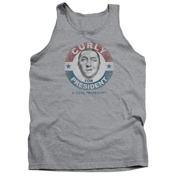 Three Stooges Tanktop Curly for President Athletic Heather Tank - Yoga Clothing for You