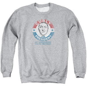 Three Stooges Sweatshirt Curly Knucklehead President Heather - Yoga Clothing for You