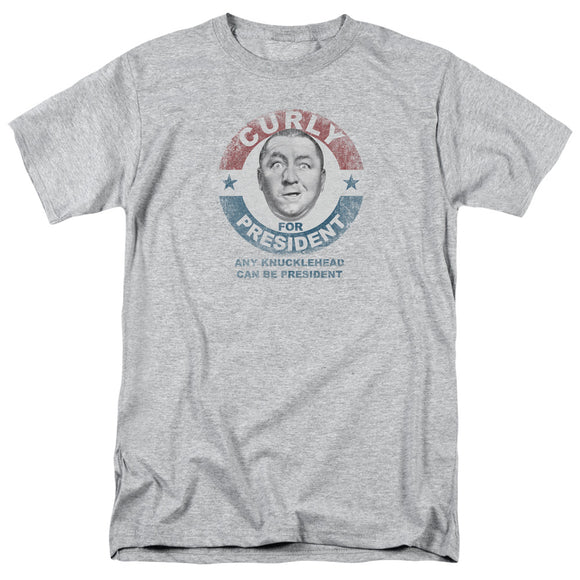 Three Stooges T-Shirt Curly Knucklehead President Heather Tee - Yoga Clothing for You