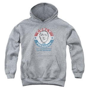Three Stooges Kids Hoodie Curly Knucklehead President Heather Hoody - Yoga Clothing for You