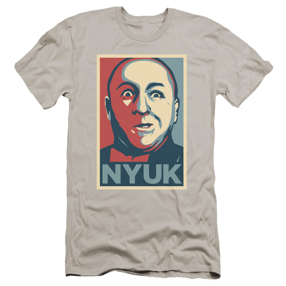 Three Stooges Premium Canvas T-Shirt Curly NYUK Silver Tee - Yoga Clothing for You