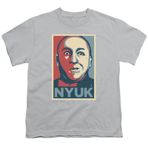 Three Stooges Kids T-Shirt Curly NYUK Silver Tee - Yoga Clothing for You