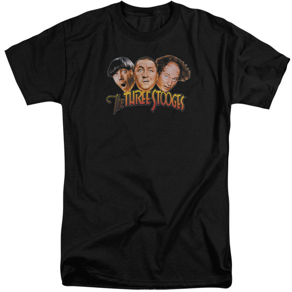 Three Stooges Tall T-Shirt Logo Black Tee - Yoga Clothing for You