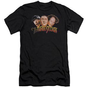 Three Stooges Slim Fit T-Shirt Logo Black Tee - Yoga Clothing for You