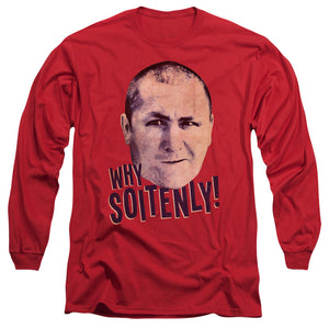 Three Stooges Long Sleeve T-Shirt Curly Why Soitenly Red Tee - Yoga Clothing for You