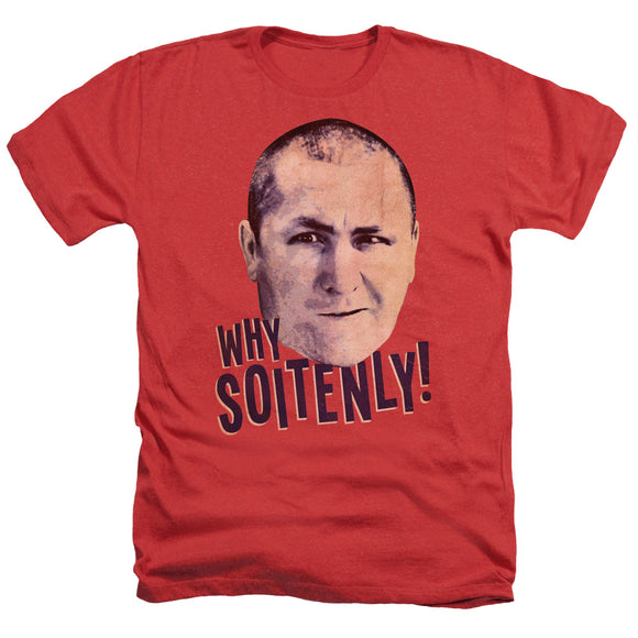 Three Stooges Heather T-Shirt Curly Why Soitenly Red Tee - Yoga Clothing for You