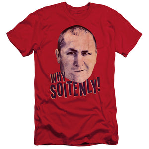 Three Stooges Slim Fit T-Shirt Curly Why Soitenly Red Tee - Yoga Clothing for You