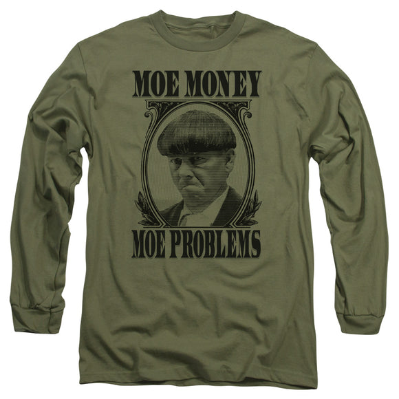 Three Stooges Long Sleeve T-Shirt Moe Money Military Tee - Yoga Clothing for You
