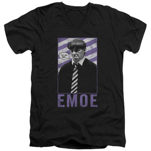 Three Stooges Slim Fit V-Neck T-Shirt EMOE Black Tee - Yoga Clothing for You