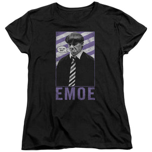 Three Stooges Womens T-Shirt EMOE Black Tee - Yoga Clothing for You