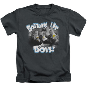 Three Stooges Boys T-Shirt Bottoms Up Boys Charcoal Tee - Yoga Clothing for You