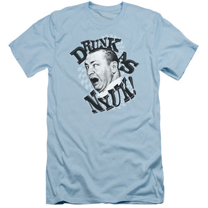 Three Stooges Slim Fit T-Shirt Drunk as NYUK Light Blue Tee - Yoga Clothing for You