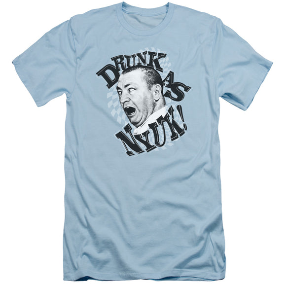 Three Stooges Slim Fit T-Shirt Drunk as NYUK Light Blue Tee - Yoga Clothing for You