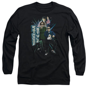 Three Stooges Long Sleeve T-Shirt Stooge Style Black Tee - Yoga Clothing for You