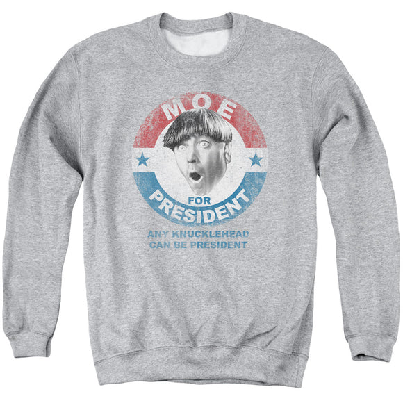 Three Stooges Sweatshirt Moe Knucklehead President Heather - Yoga Clothing for You