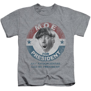 Three Stooges Boys T-Shirt Moe Knucklehead President Heather Tee - Yoga Clothing for You