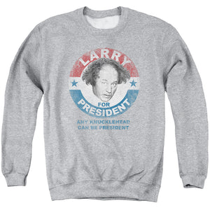 Three Stooges Sweatshirt Larry Knucklehead President Heather - Yoga Clothing for You