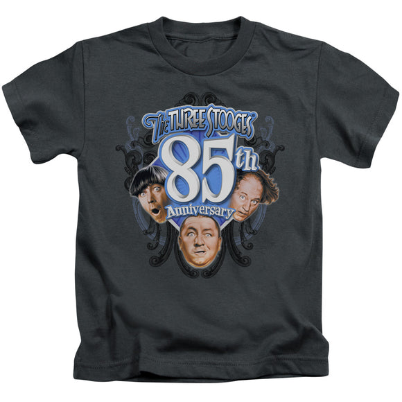 Three Stooges Boys T-Shirt 85th Anniversary Charcoal Tee - Yoga Clothing for You