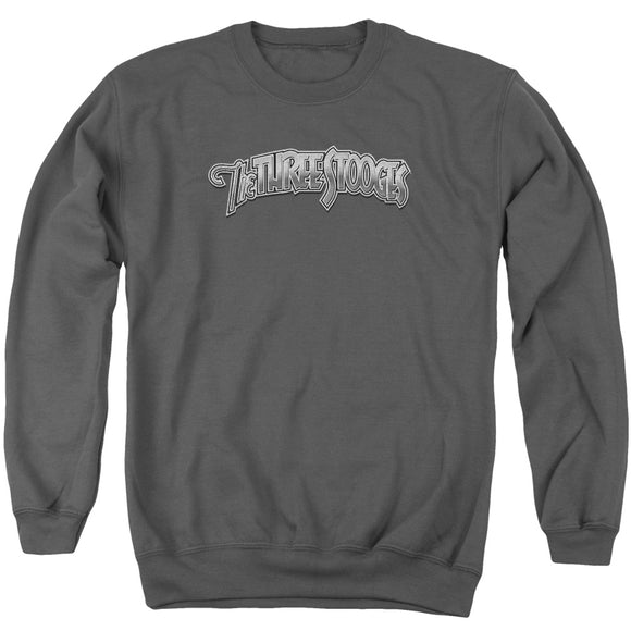 Three Stooges Sweatshirt Metallic Logo Charcoal Pullover - Yoga Clothing for You