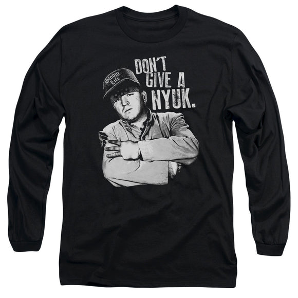 Three Stooges Long Sleeve T-Shirt Don't Give a NYUK Black Tee - Yoga Clothing for You